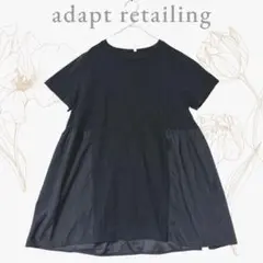 adapt retailing Aライン 半袖Tシャツ チュニック 体型カバー