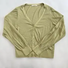レイカズン　透かし　カーディガン　シースルー　メッシュ　モスグリーン　冷房対策