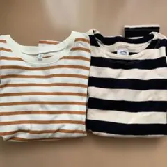 長袖カットソー 2枚セット ストライプ　無印