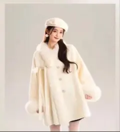 完売品！！COS クリーム色 ファーコート - メルカリ