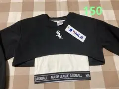 再値下げ　MLB ホワイトソックス　ショート丈　重ね着風　トレーナー　女の子
