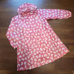 美品：ハート柄 キッズ レインコート ピンク☆サイズLのサムネイル
