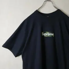 23FW】Supreme Box Logo Tee L ネイビー 紺 カモフラ - メルカリ