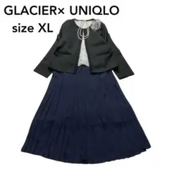 大きいサイズ　LL ノーカラー　フォーマル　セレモニースーツ　レース