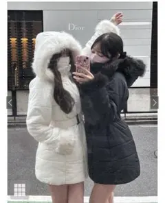 GRL ベルト付きファーダウンコート〔kd13〕