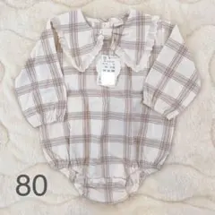 テータテート　チェック　ロンパース　80cm 春物　新品未使用