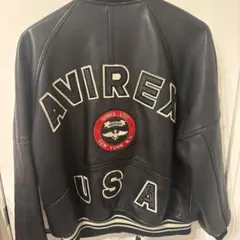 avirex real leather varsity jacket s