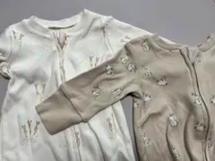 ZARA うさぎ柄カバーオール 60cm 2枚セット