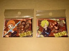ONE PIECE チョコ缶バッジ ナミ サンジ 2種セット
