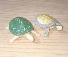 カメ フィギュア 2体セット 爬虫類 ミニチュア +カメの箸置き(オマケ)