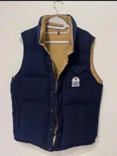 FIDELITY ダウンベスト 刺繍ロゴ付き　ネイビー