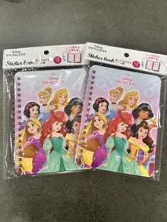 【新品】ディズニープリンセス　シール帳　2点セット