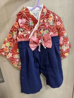 PUFF 2 KIDS 赤紺花柄着物ドレス 80