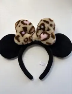 ディズニー ミニー ヒョウ柄 レオパード リボン カチューシャ 被り物