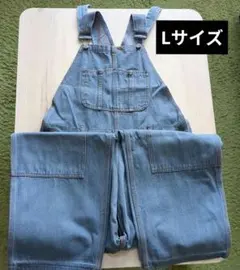 デニム ブルー オーバーオール　Lサイズ　レディース サロペット　ヴィンテージ