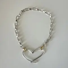 LAPUIS ラピュイ Big Heart Choker シルバーネックレス
