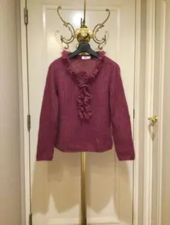 Blayasi フリル付き ピンク　ニットセーター