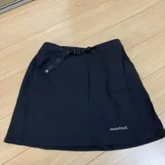 美品　mont-bell 黒 ラップスカート ウエスト調整可能　M ブラック