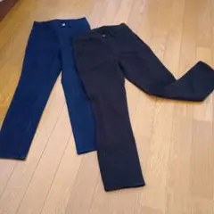 スキニーパンツ ダークブルー ブラック Sサイズ　丈短め