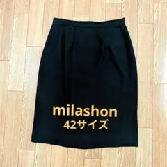 【美品】mila schon ブラックタイトスカート ひざ丈.裏地付き42のサムネイル