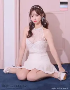 ROBE de FLEURS ホワイトナイトドレス Mサイズ