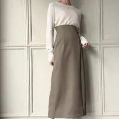 《匿名発送》未使用品　JUNOAH ハイウエスト　ラップ風ロングスカート