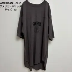 アメリカンホリック　ロゴ　プリント　七分袖　ワンピース　オーバーサイズ　ゆったりのサムネイル
