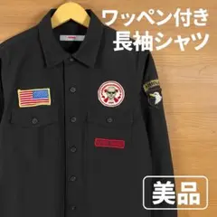 EDWIN エドウィン 長袖シャツ M ワッペン付 黒 美品