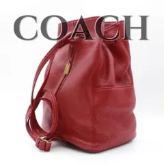 OLD COACH ショルダーバッグ 肩掛け 巾着 レザー ベルト 赤 9984