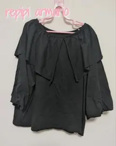 【L/160】レピピアルマリオ　バルーン袖　ビッグ襟　トップスのサムネイル
