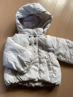 オフホワイトダウンコート フード付き