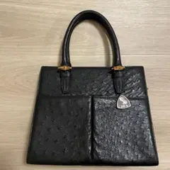 セール中！三宝サンポーSANPO オーストリッチ ハンドバッグ ブラック　カデナ 2025年最新】sanpo オーストリッチの人気アイテム - メルカリ