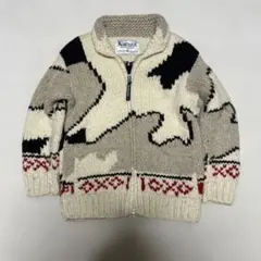 Kanata ジップアップセーター 100%ウール　牛