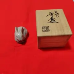 出雲　萬祥山窯由来　香合　うさぎ
