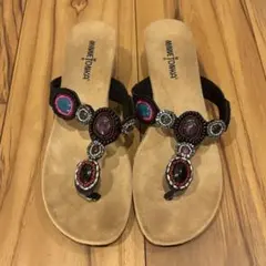 MINNETONKA ビーズ装飾ウェッジサンダル ミネトンカのサムネイル