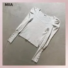 MIIA パールボタンリブニットソーのサムネイル