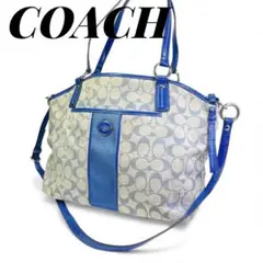 COACH Soho Signature Blue Tote Bag rare - メルカリ