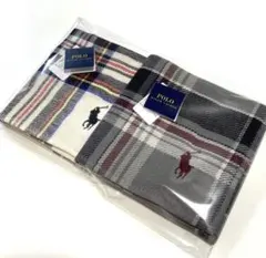 新品　ポロラルフローレン　タオルハンカチ　グレー系　ギフト