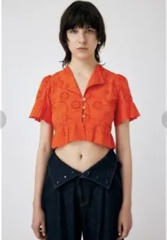 MOUSSY COTTON LACE ブラウス オレンジのサムネイル