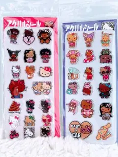 サンリオ　日焼けキティ　アクリルシール　2枚セット