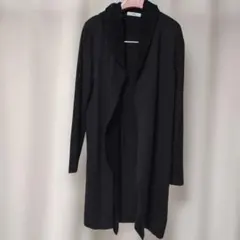COMME CA ブラック フード付きロングカーディガン