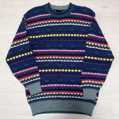 や*ー様 古着 90s ヴィンテージ 個性派 3Dニット セーター マルチカラー