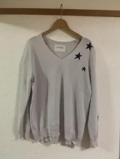 LILLY LYNQUE Vネック春ニット 星柄 y2k Mサイズ