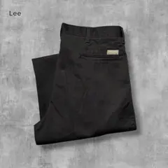 3390 古着Leeリーツータックチノパンワイドスラックス好シルエットブラックのサムネイル