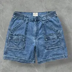 【32】ST JOHN’S BAY デニムブッシュショーツ サイドゴム