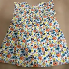110cm アンパンマンキッズコレクション　花柄　ノースリーブワンピース　美品☆のサムネイル