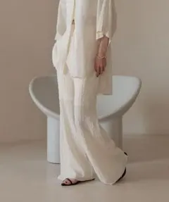 新品 未使用 LOWRYS FARM アソートフレアパンツ アイボリー F