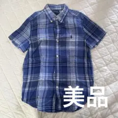 ラルフローレン半袖シャツ 7歳　青系チェック