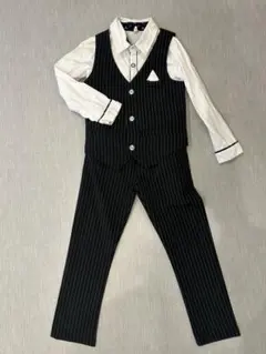 キッズ ストライプ フォーマルスーツセット　5〜7歳