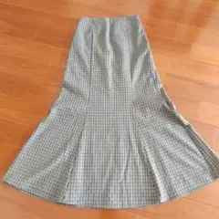 アースミュージックアンドエコロジー チェック柄マーメイドスカート Sサイズ